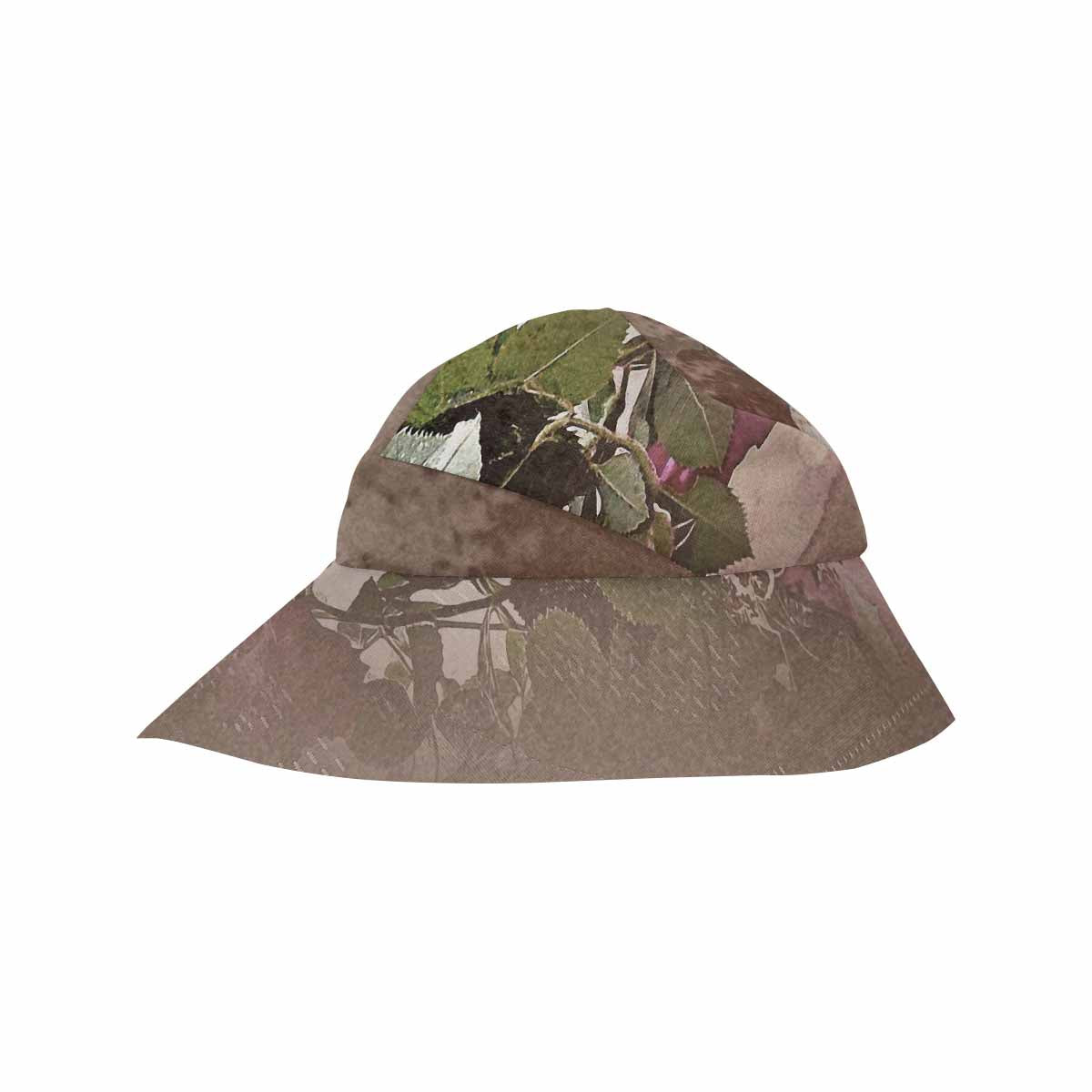 Vintage floral wide brim sunvisor Hat, outdoors hat, Design 22x