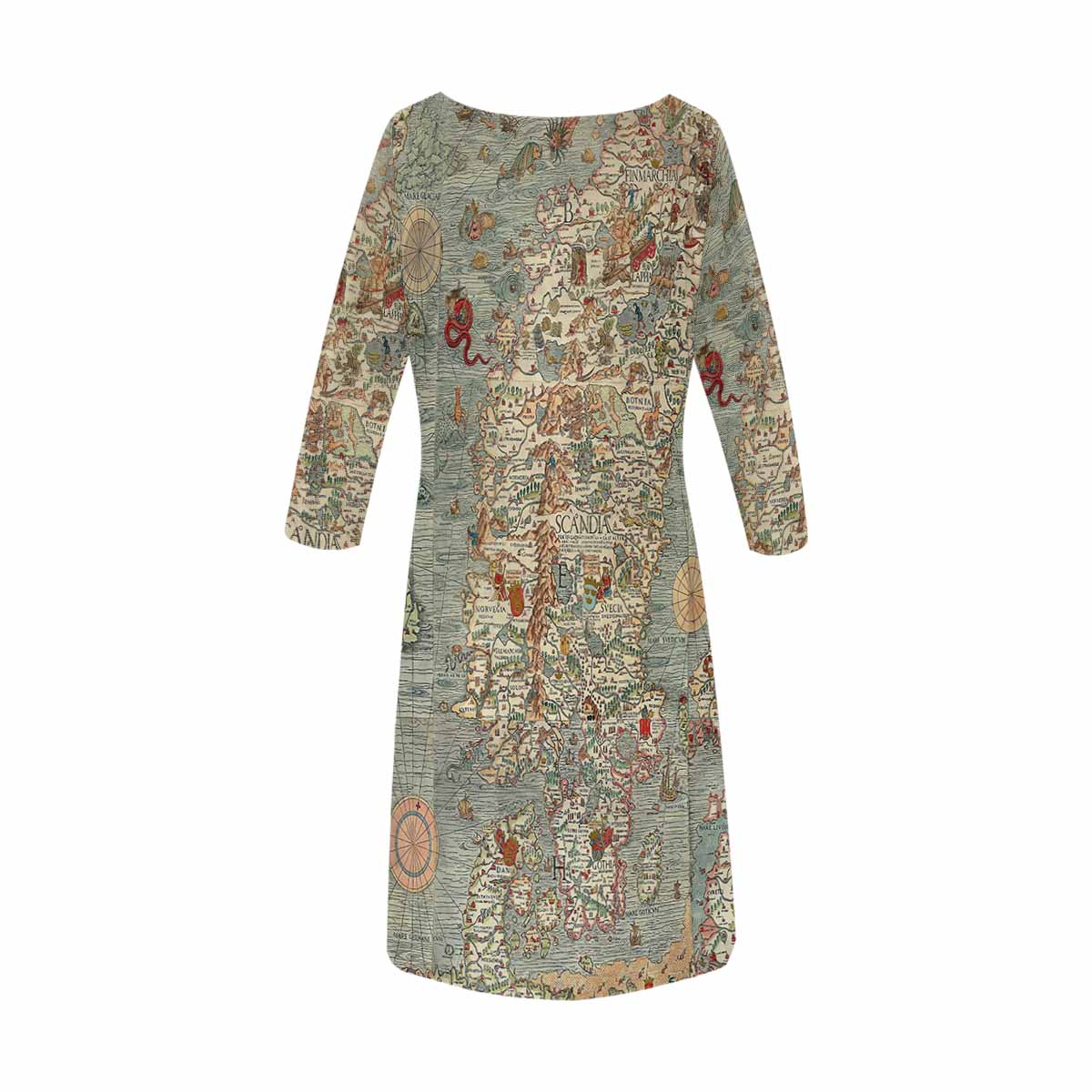 Antique Map loose dress, MODEL 29532, design 07