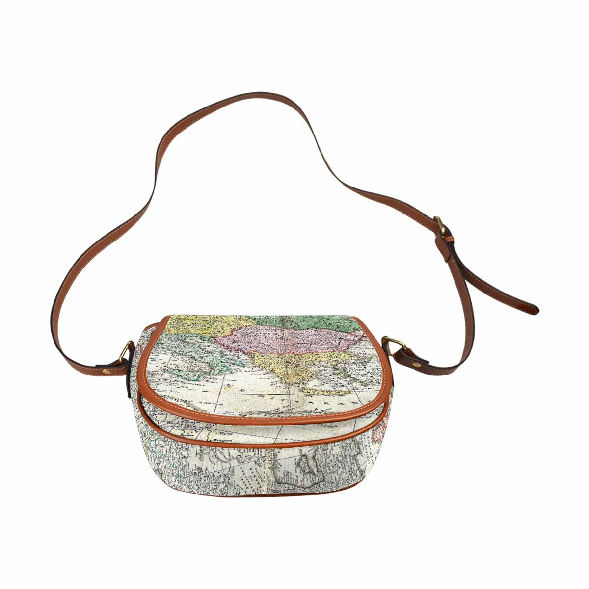 Antique Map design Handbag, saddle bag, Design 30
