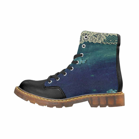 Victorian lace print, cute but tough, Winter walk about  boots, design 04