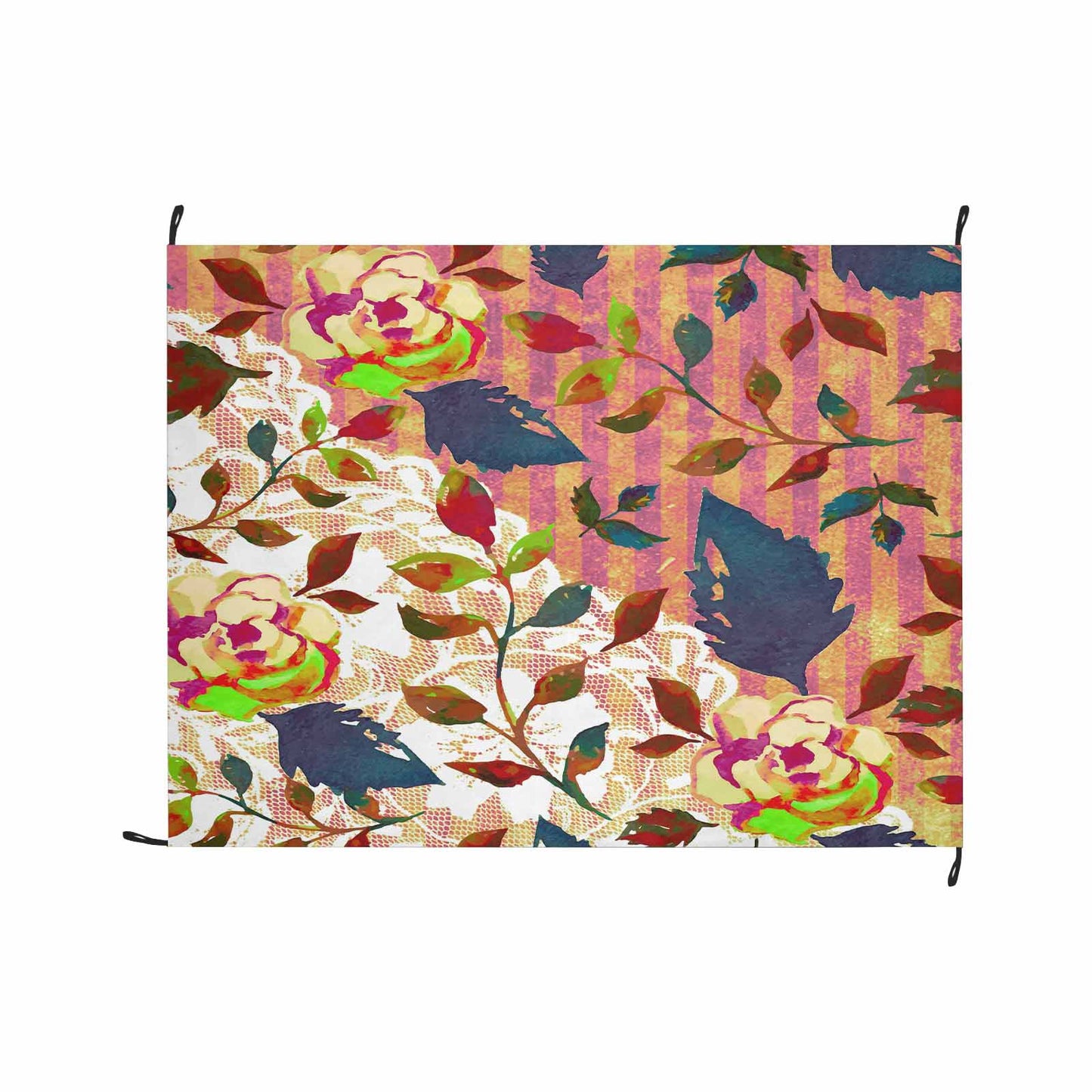 Victorian lace print waterproof picnic mat, 69 x 55in, design 22