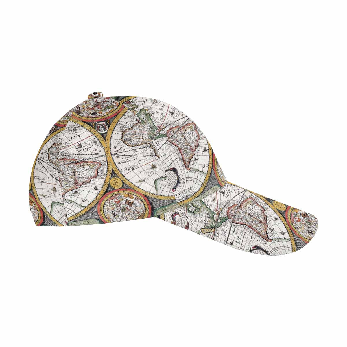 Antique Map design dad cap, trucker hat, Design 31