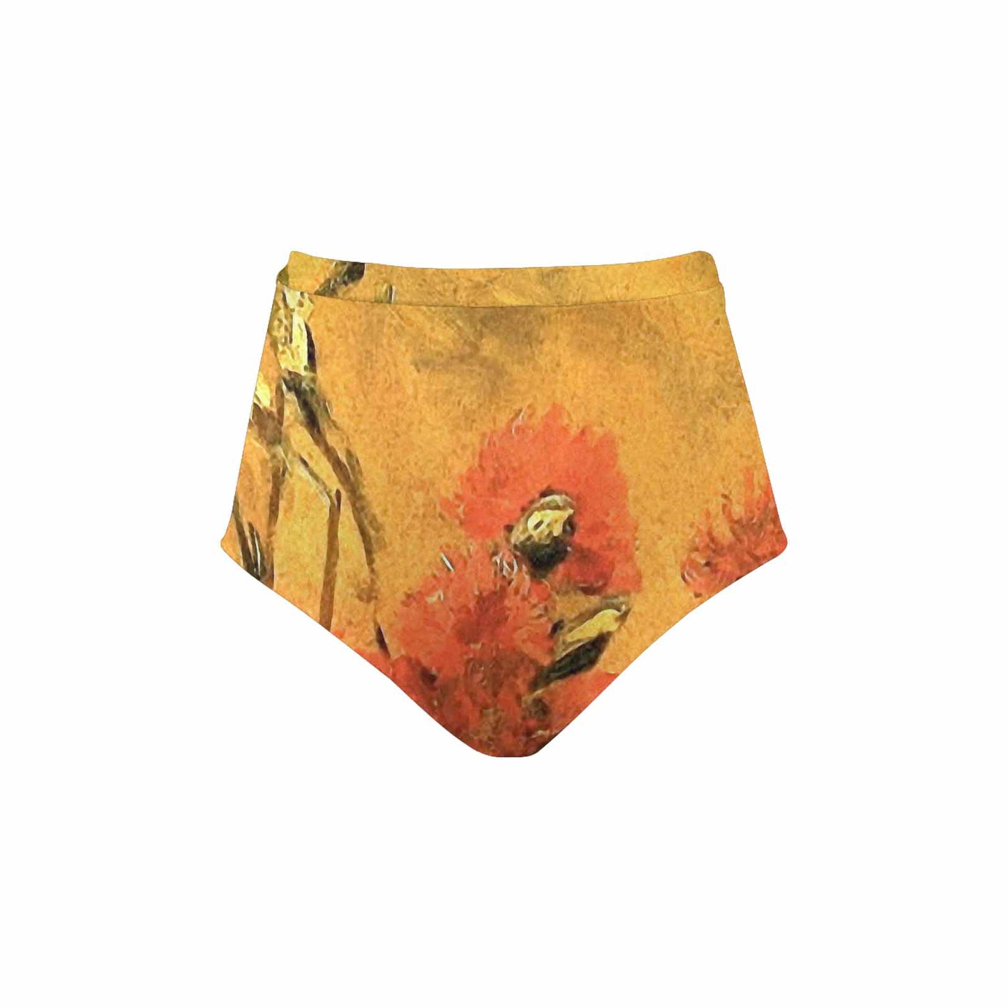 Vintage floral High waist bikini bottom, Design 61