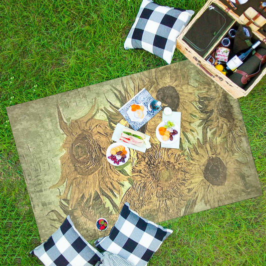 Vintage Floral waterproof picnic mat, 81 x 55in, Design 48x