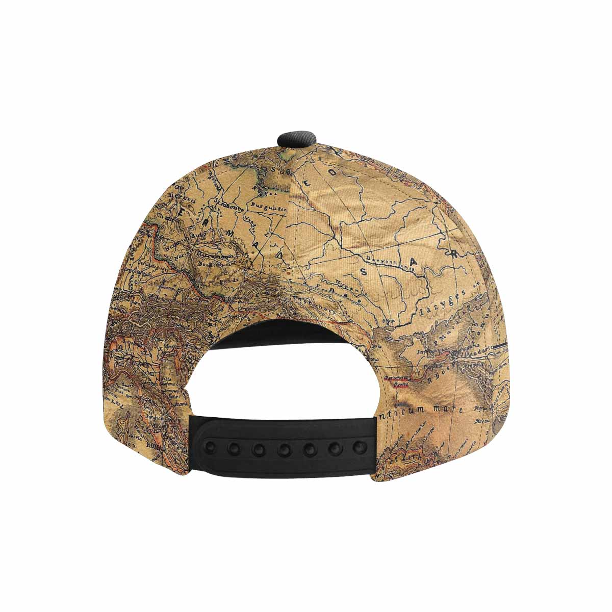 Antique Map design mens or womens deep snapback cap, trucker hat, Design 21