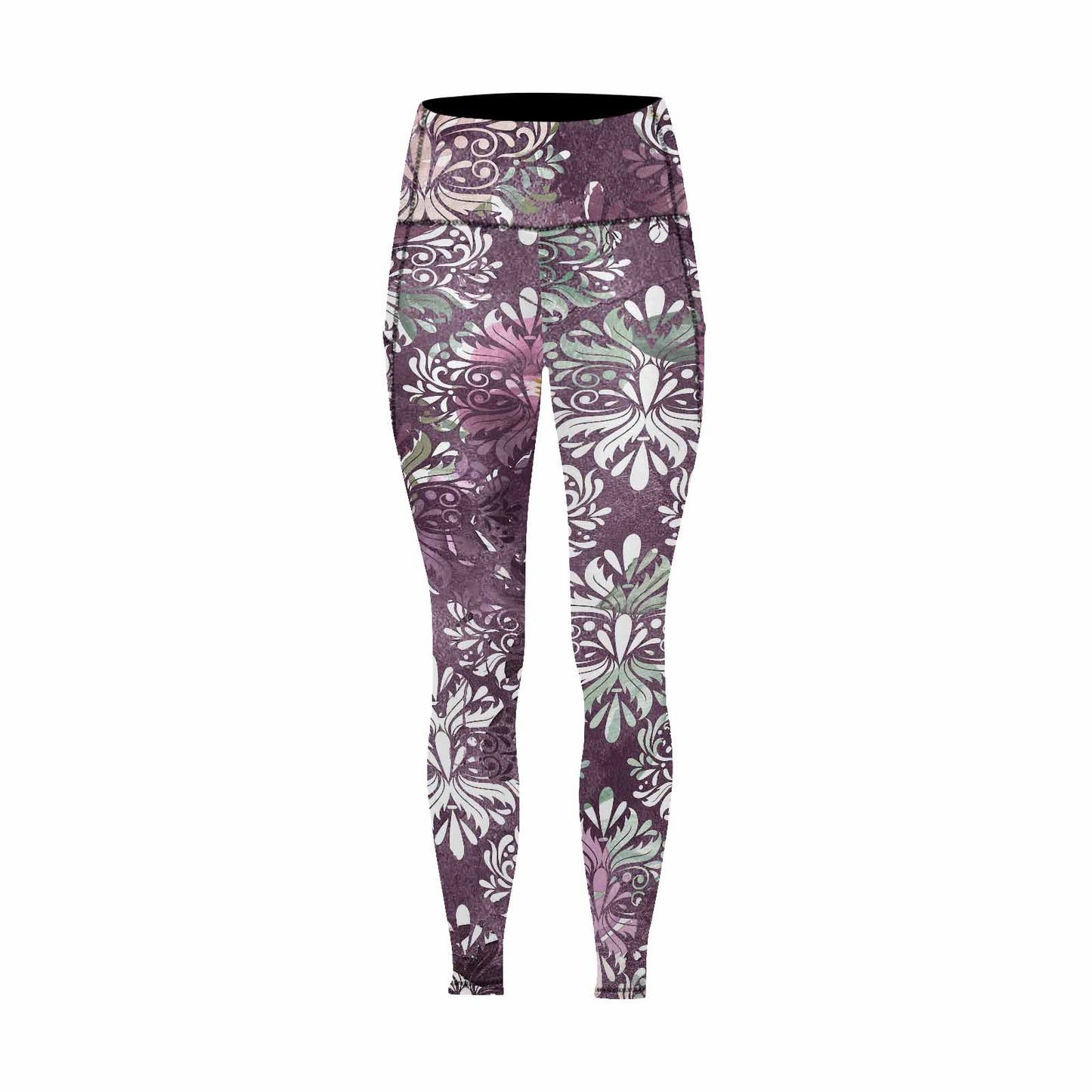 Floral 2, active wear leggings, outside surge, design 46