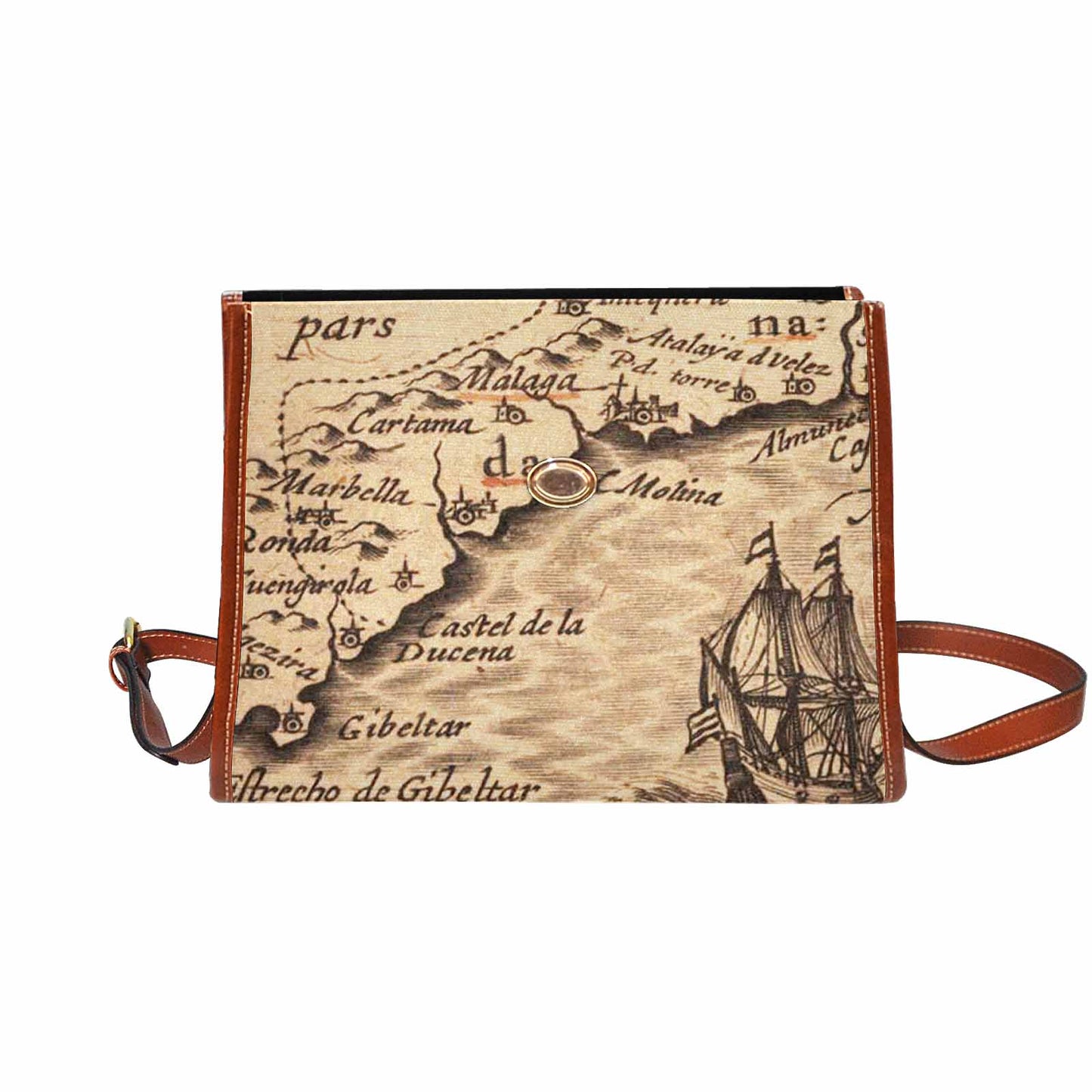 Antique Map Handbag, Model 1695341, Design 25