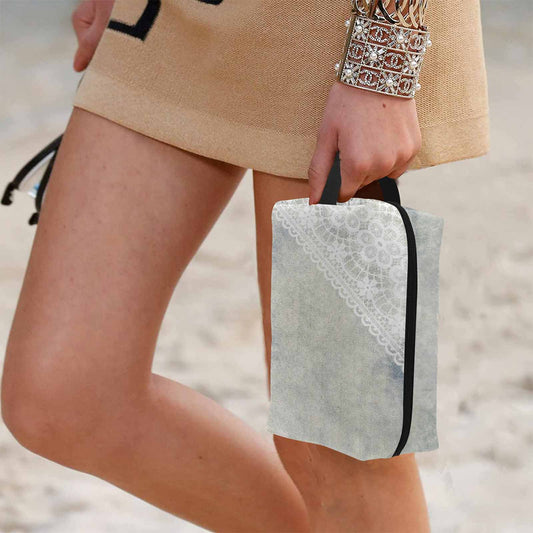 Victorian lace print toiletry comestic bag, design 36