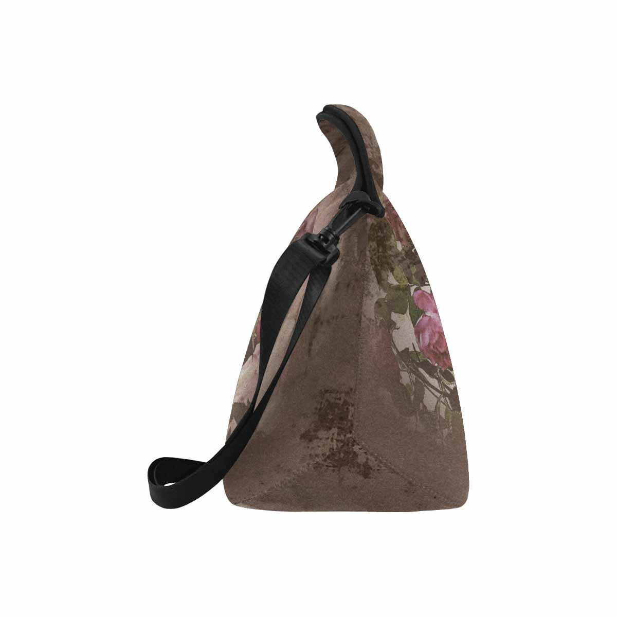 Vintage Floral print insulated lunch bag, Design 22x