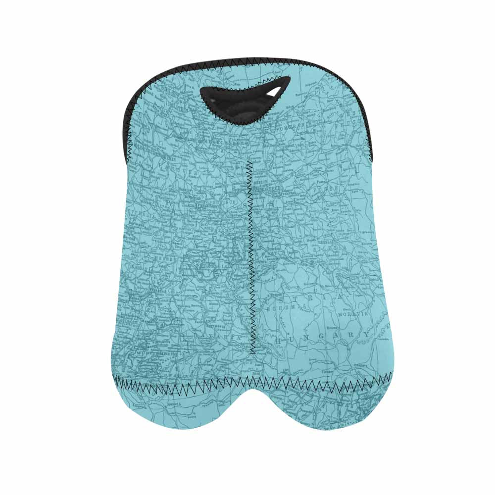 2 Bottle Antique map wine bag,Design 55