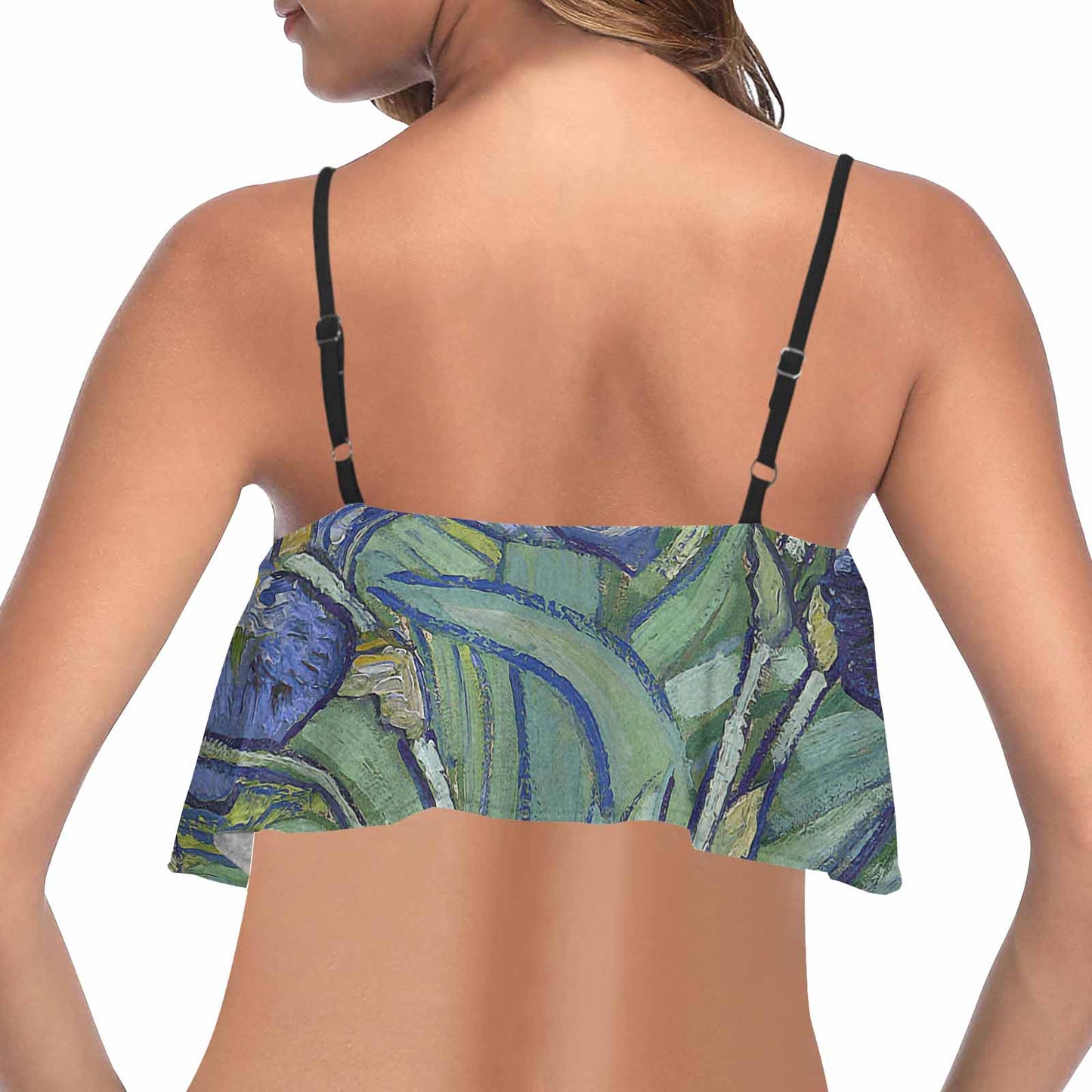Vintage floral flounce bikini top, Design 40