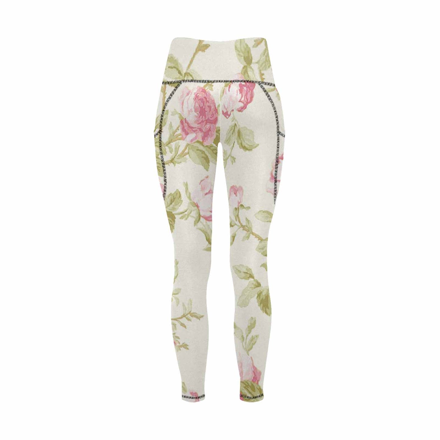 Floral 2, active wear leggings, outside surge, design 13