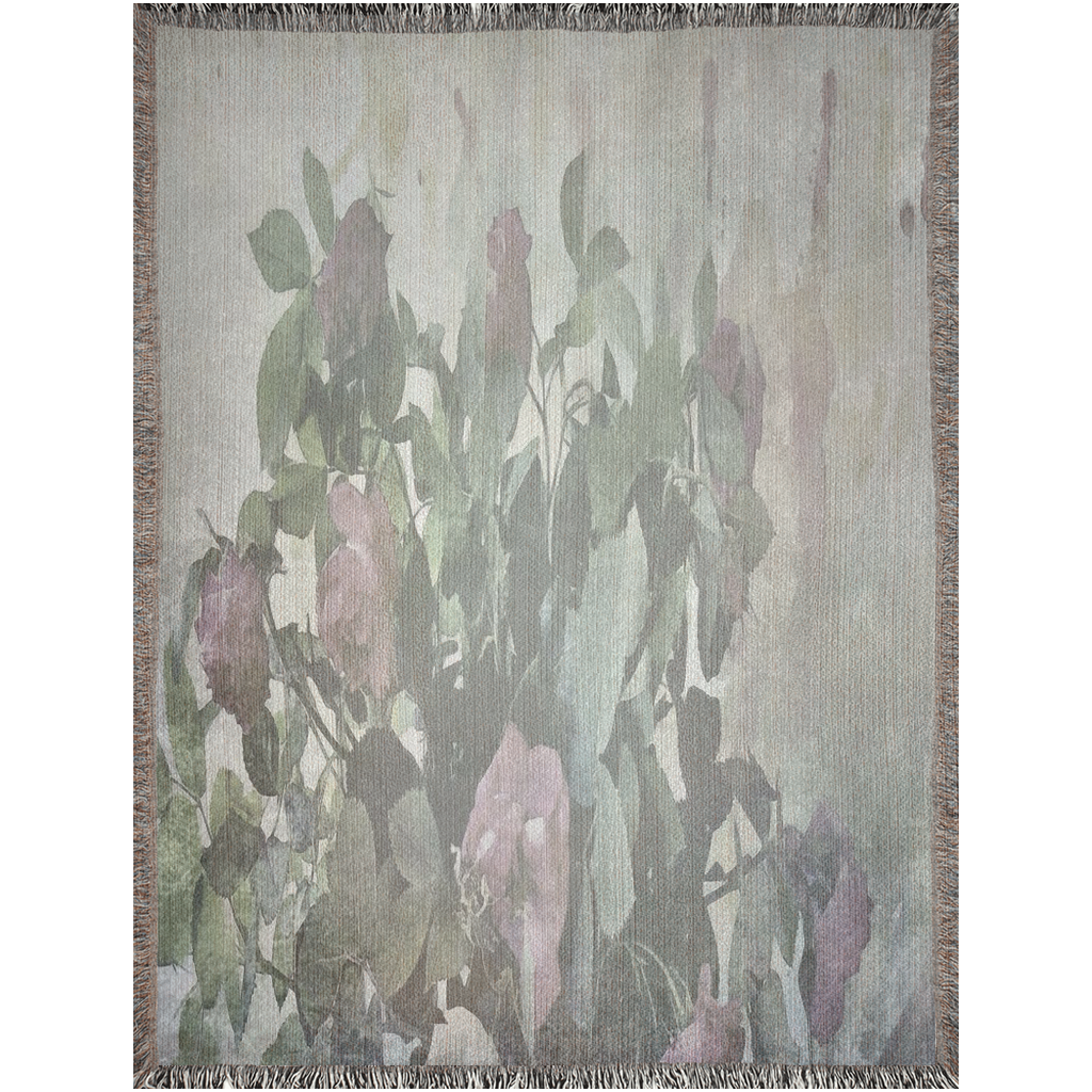 100% cotton Vintage Floral design woven blanket, 50 x 60 or 60 x 80in, Design 23