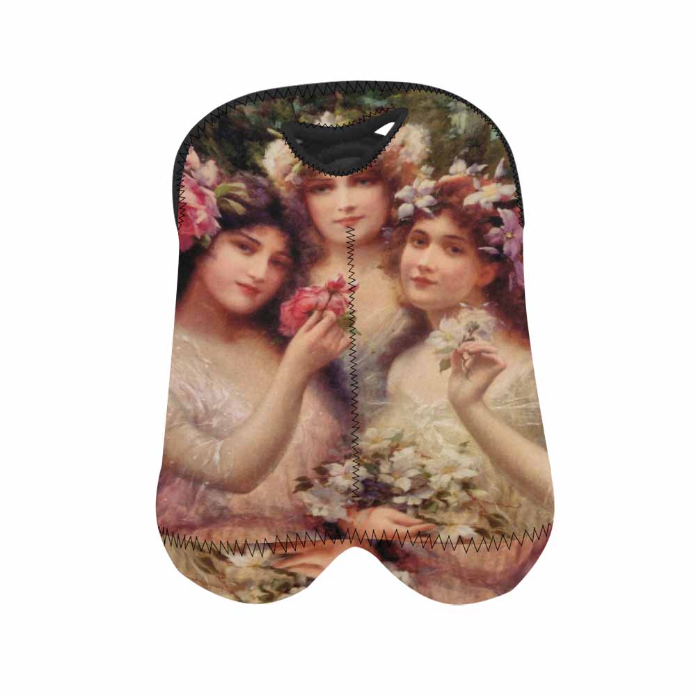 Victorian girls design 2 Bottle wine bag, The Three Graces