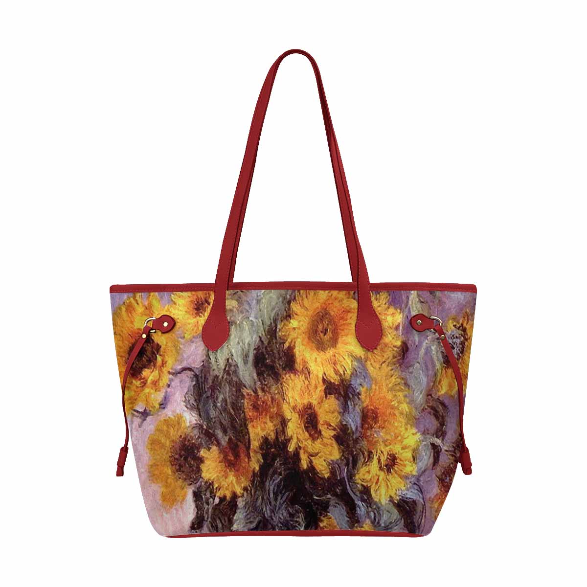 Vintage Floral Handbag, Classic Handbag, Mod 1695361, Design 49 RED TRIM