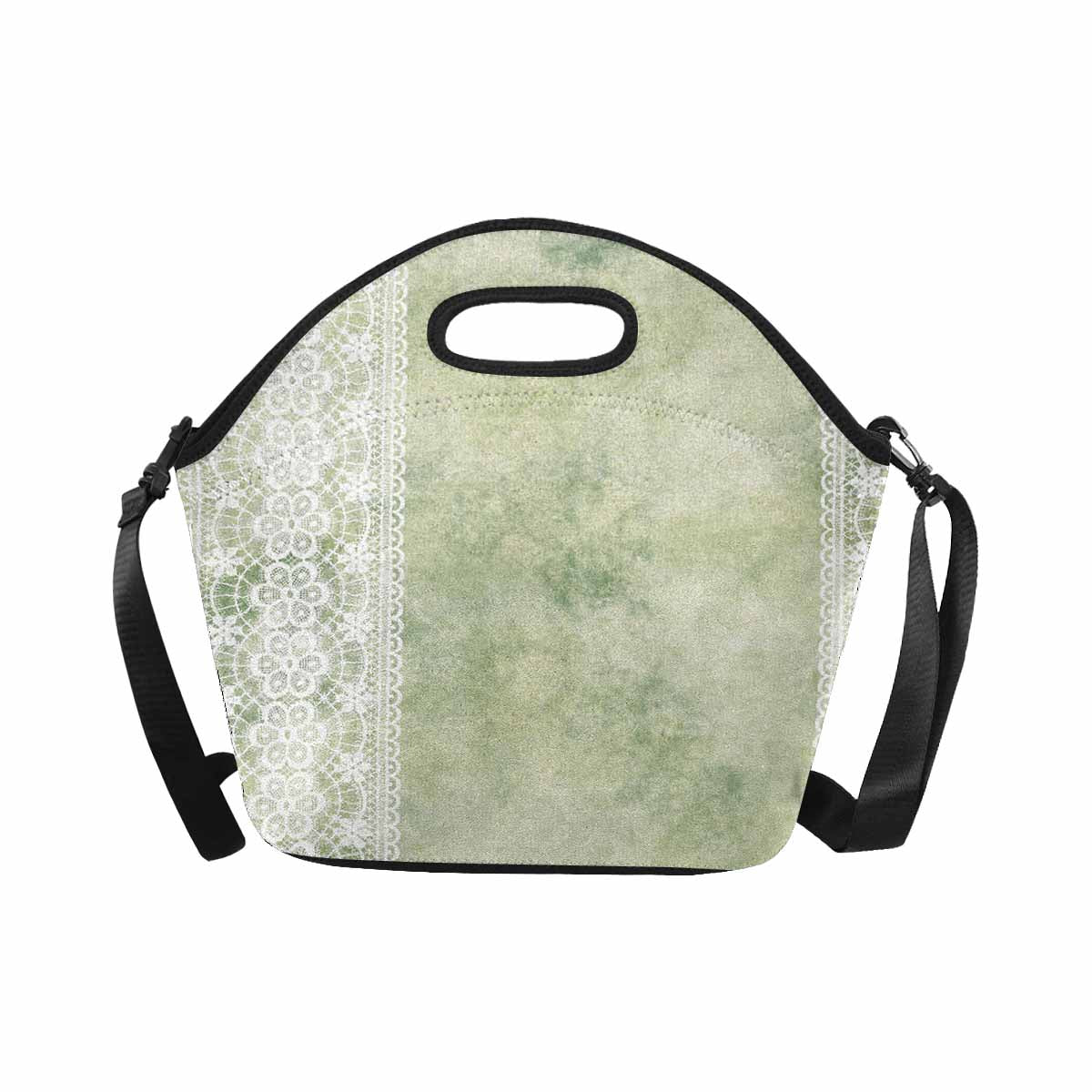 Victorian lace print insulated lunch bag, design 42