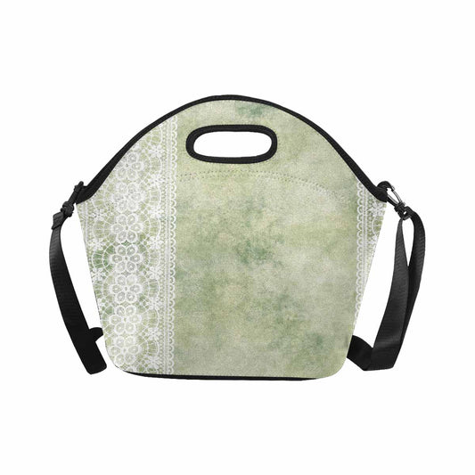 Victorian lace print insulated lunch bag, design 42