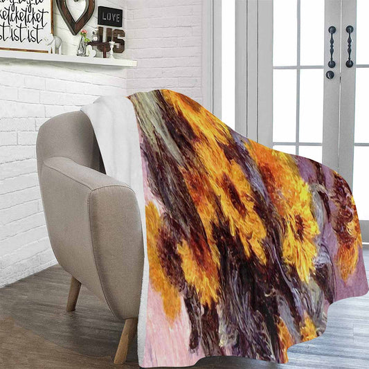 Vintage Floral BLANKET, LARGE 60 in x 80 in, Design 49 C50