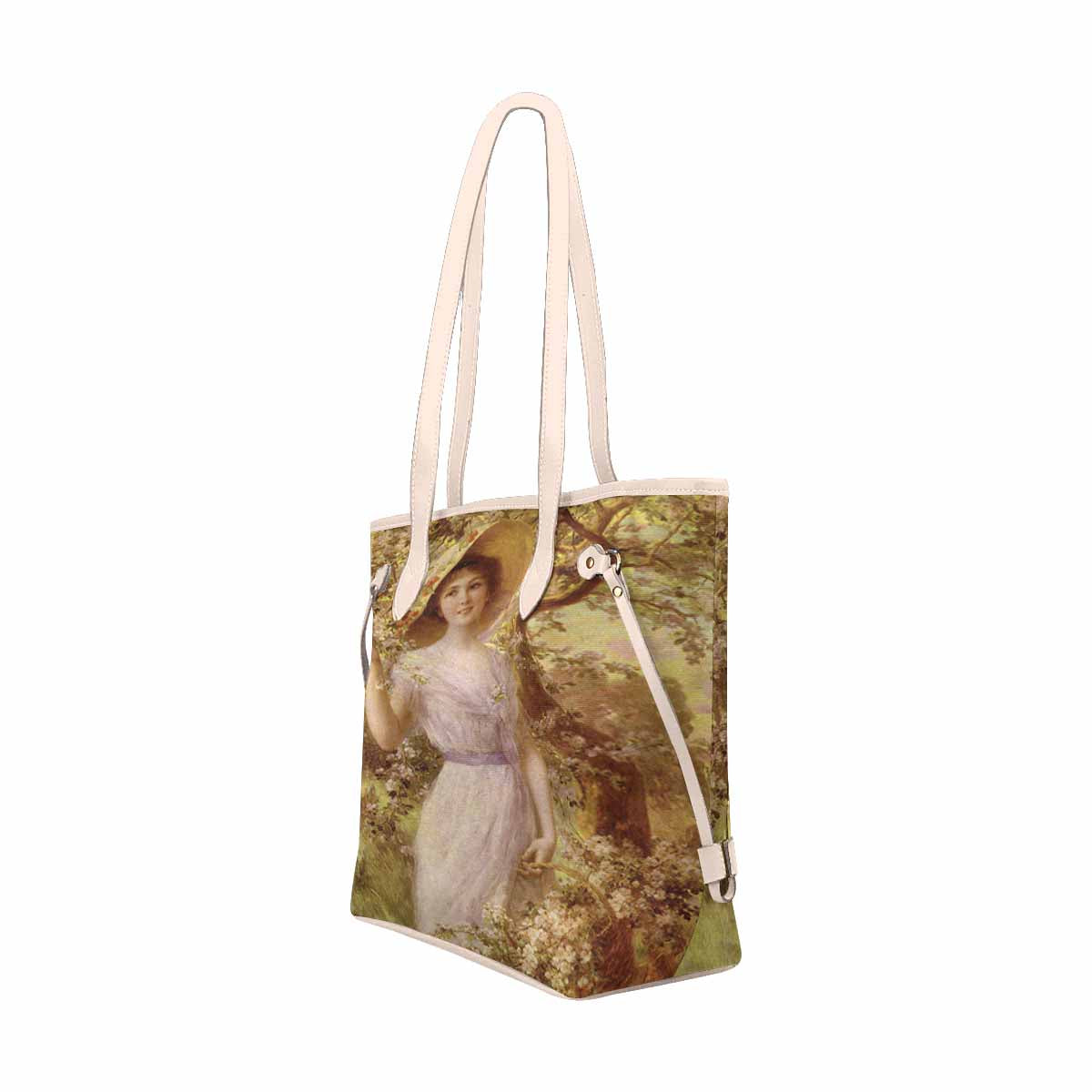 Victorian Lady Design Handbag, Model 1695361, Cherry Blossom, BEIGE/TAN