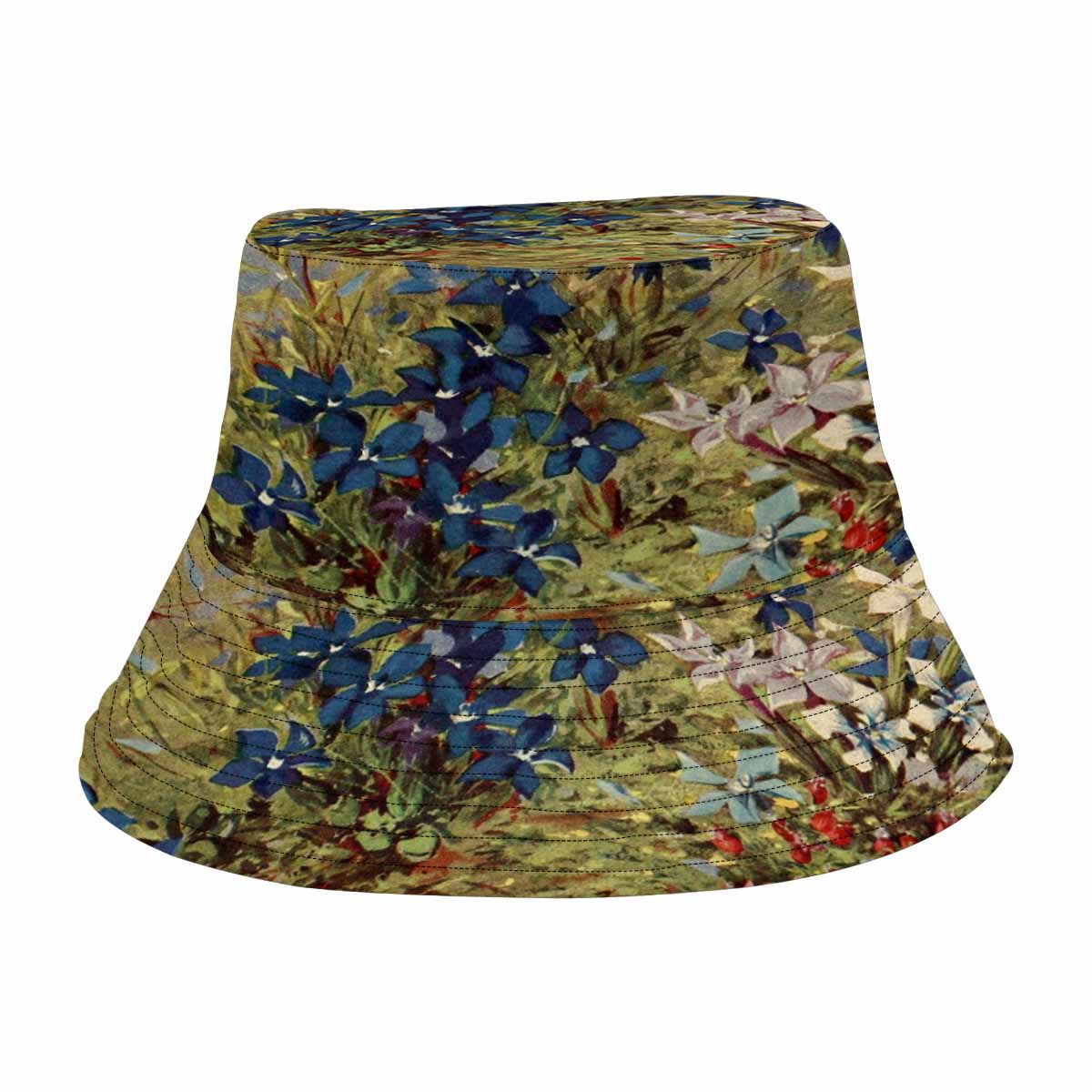 Vintage floral unisex bucket boonie Hat, outdoors hat, Design 39