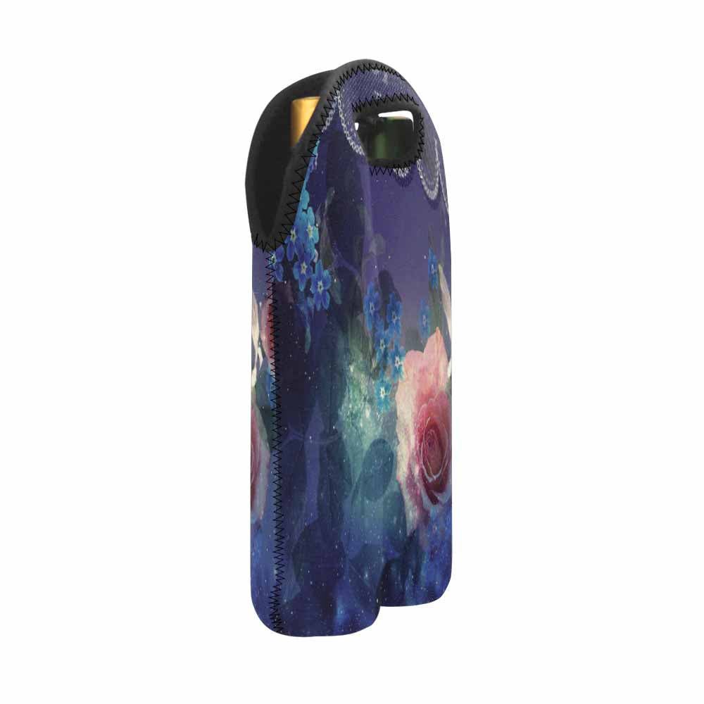 2 Bottle Victorian lace print wine bag, Design 02