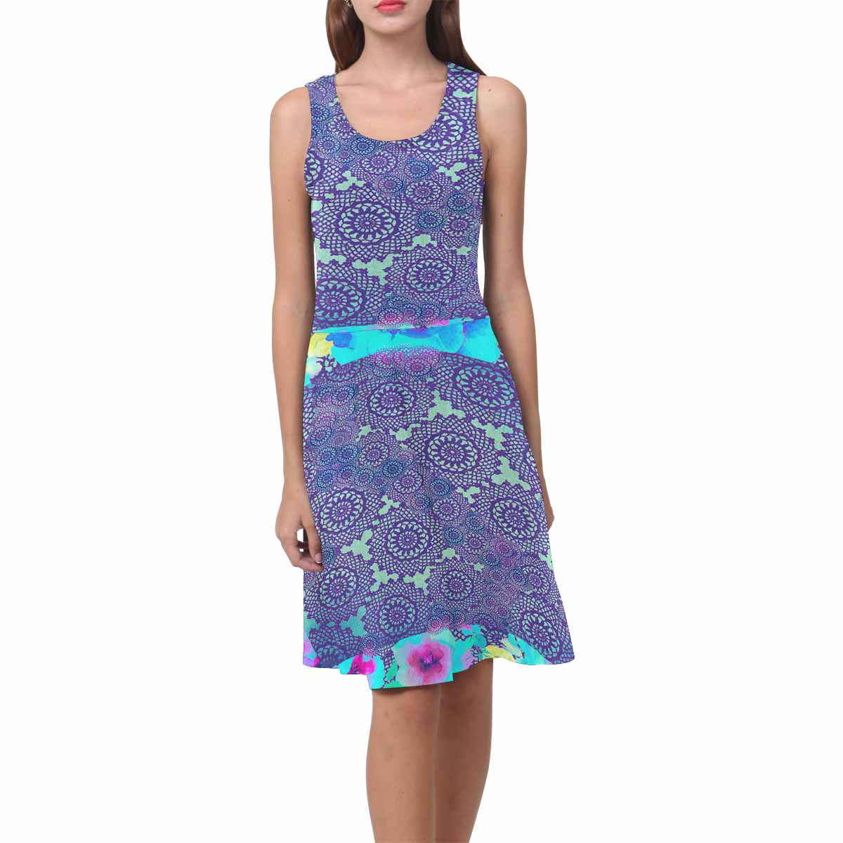 Victorian printed lace summer dress, Design 14