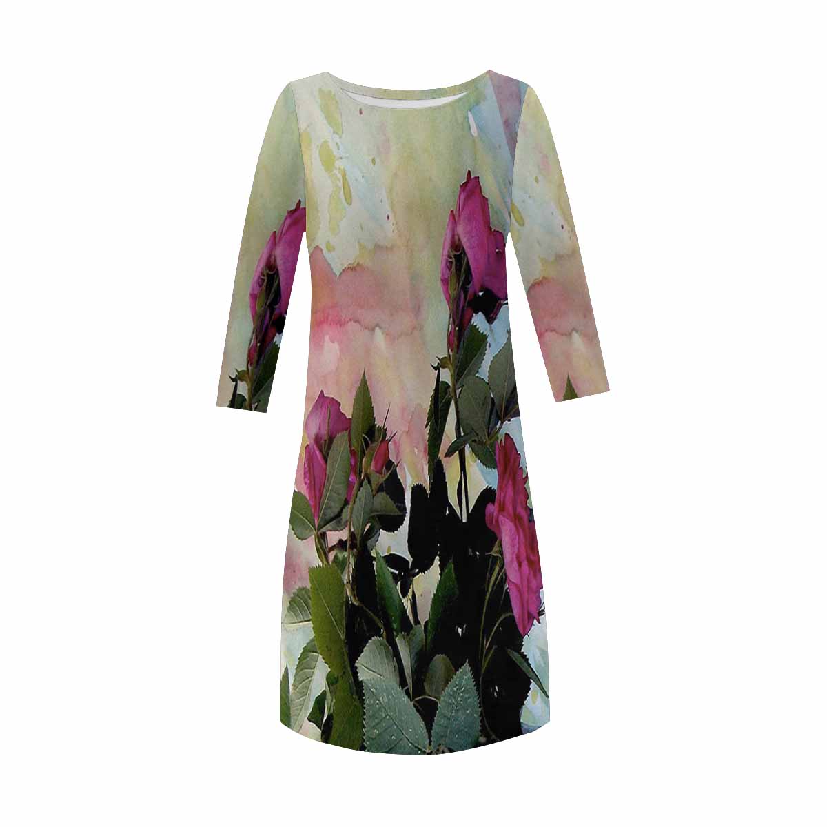 Vintage floral loose dress, model D29532 Design 21