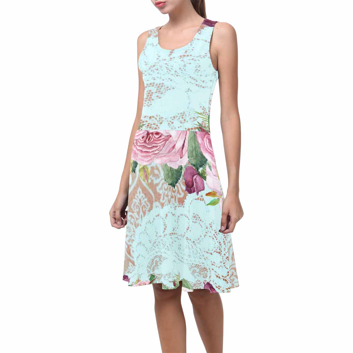 Victorian printed lace summer dress, Design 24