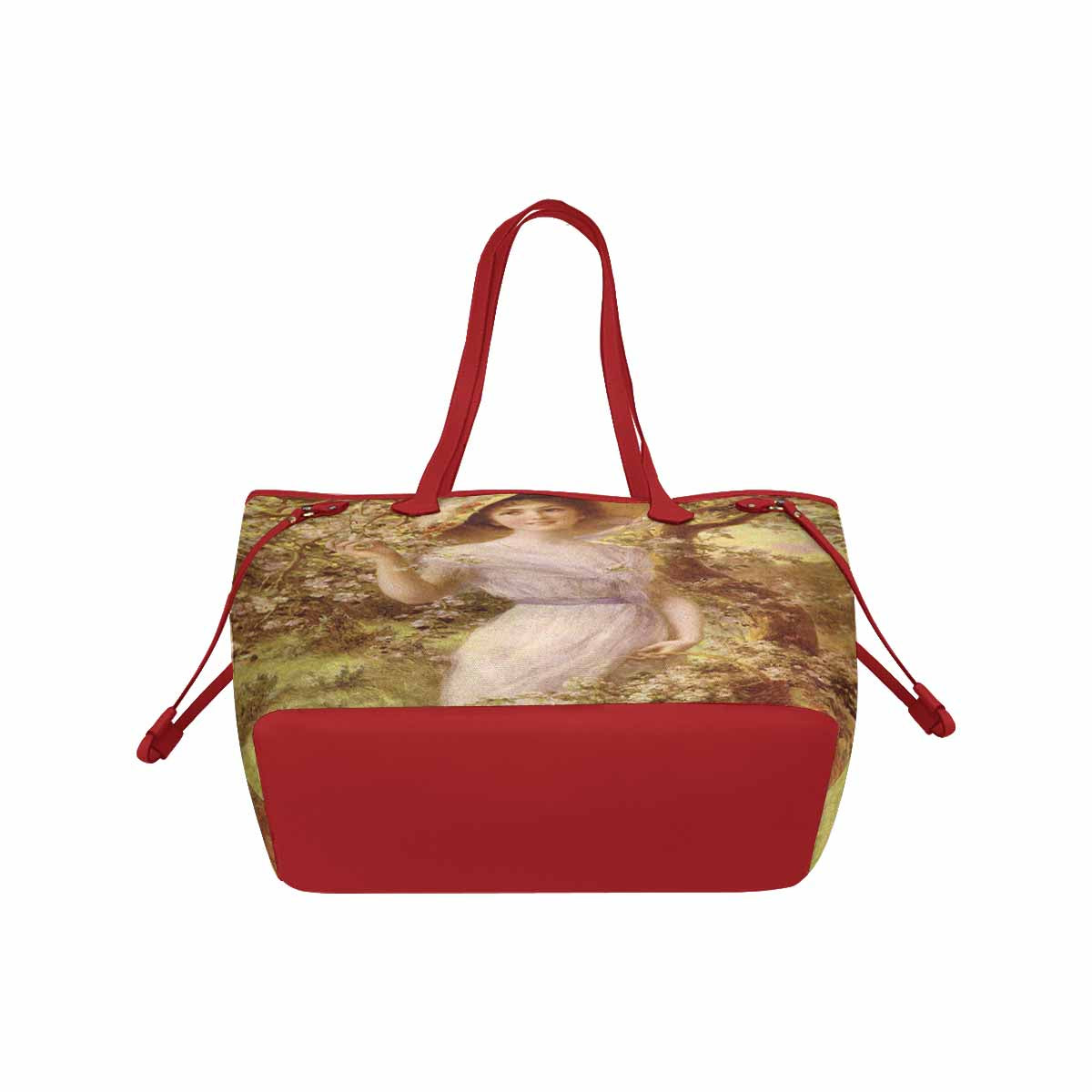 Victorian Lady Design Handbag, Model 1695361, Cherry Blossom, RED TRIM