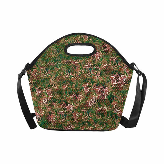 Victorian lace print insulated lunch bag, design 34