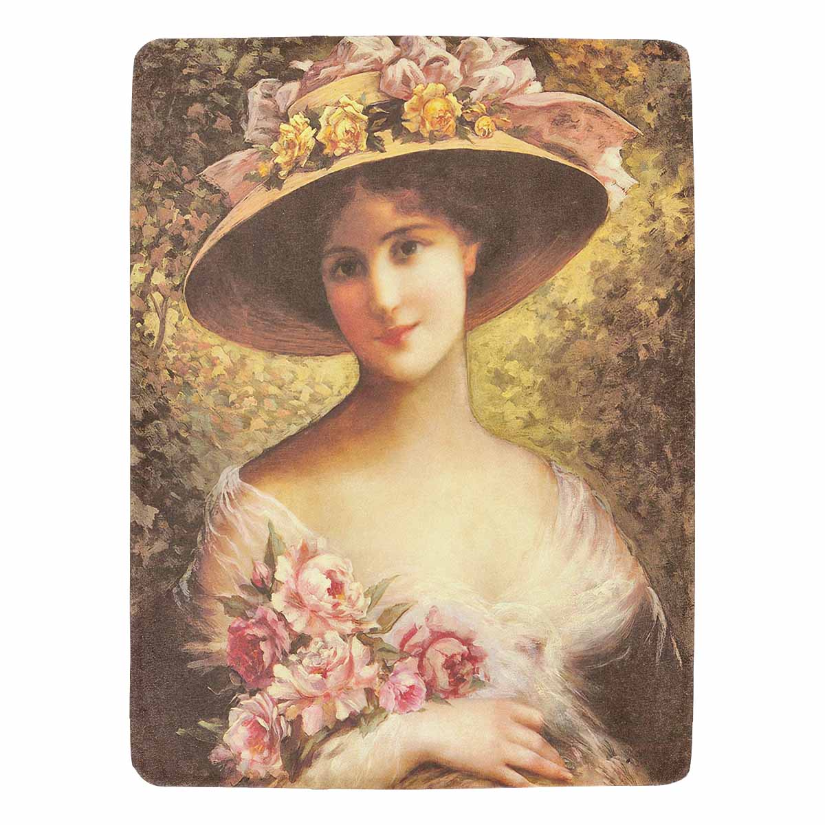 Victorian Lady Design BLANKET, LARGE 60 in x 80 in, The Fancy Bonnet