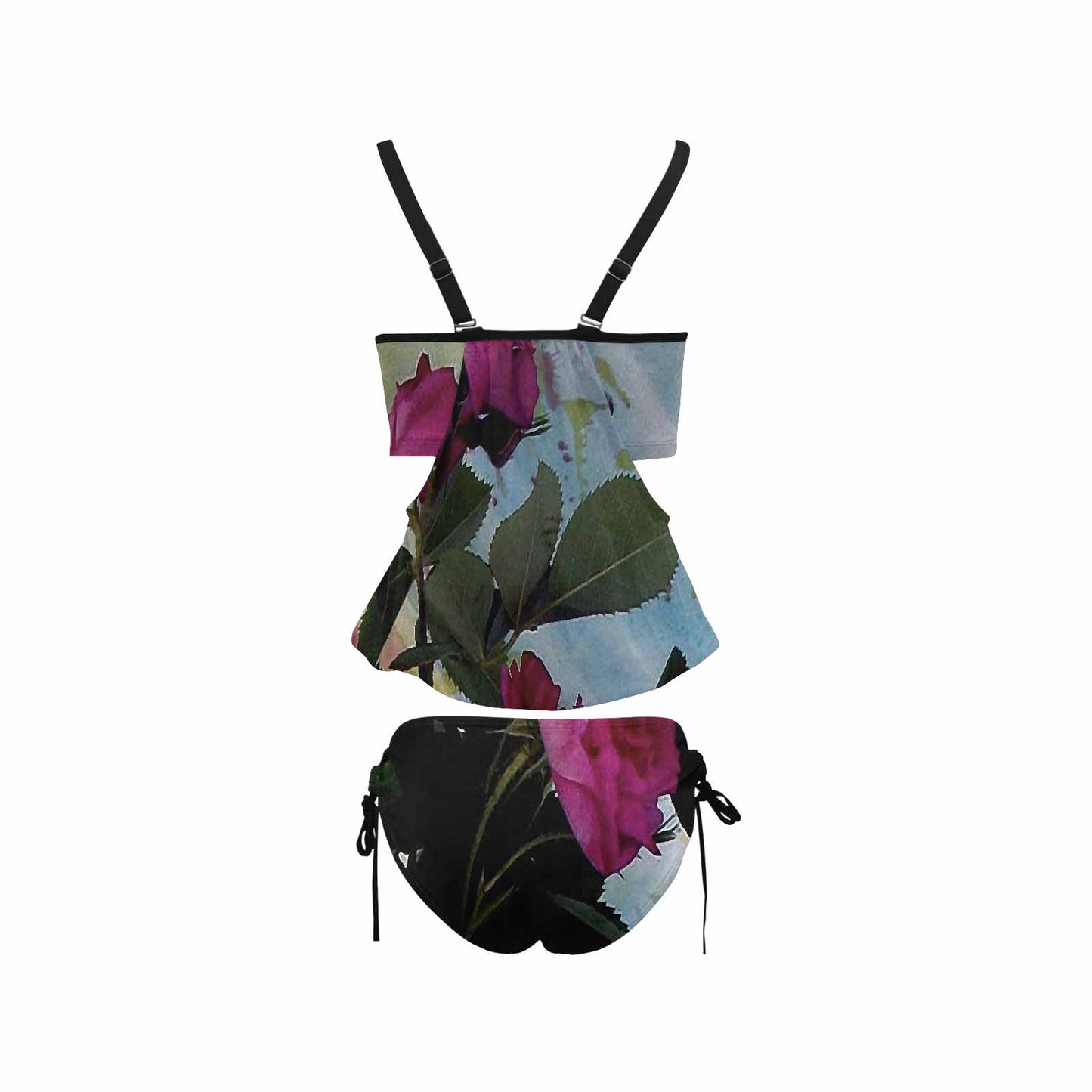 Vintage floral,cover belly tankini beach wear, swim wear, Design 21