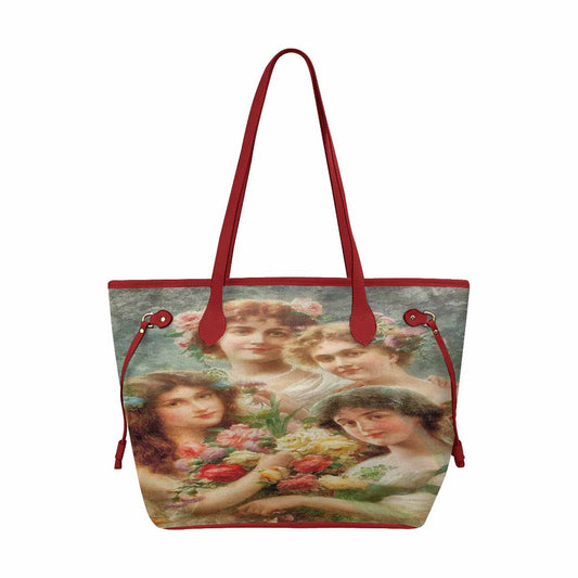 Victorian Lady Design Handbag, Model 1695361, Girls, RED TRIM