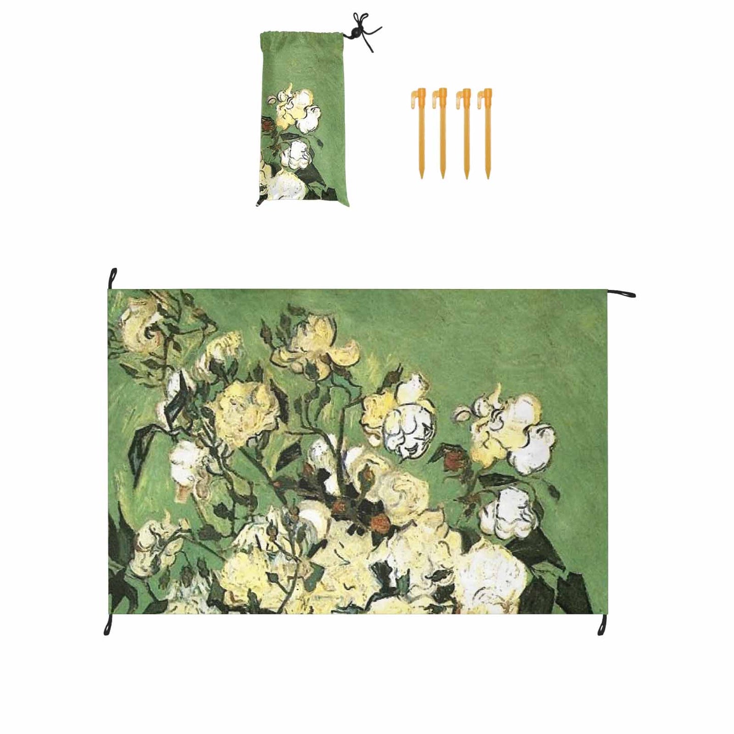 Vintage Floral waterproof picnic mat, 81 x 55in, Design 55