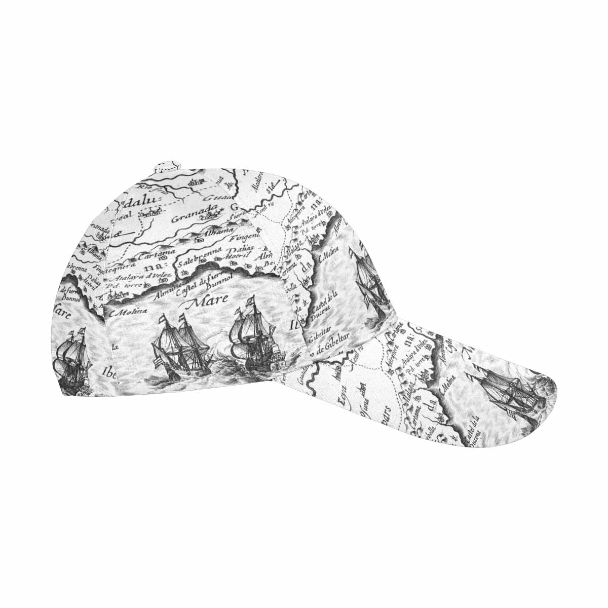 Antique Map design dad cap, trucker hat, Design 23