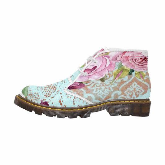 Lace Print, Cute comfy womens Chukka boots, design 24