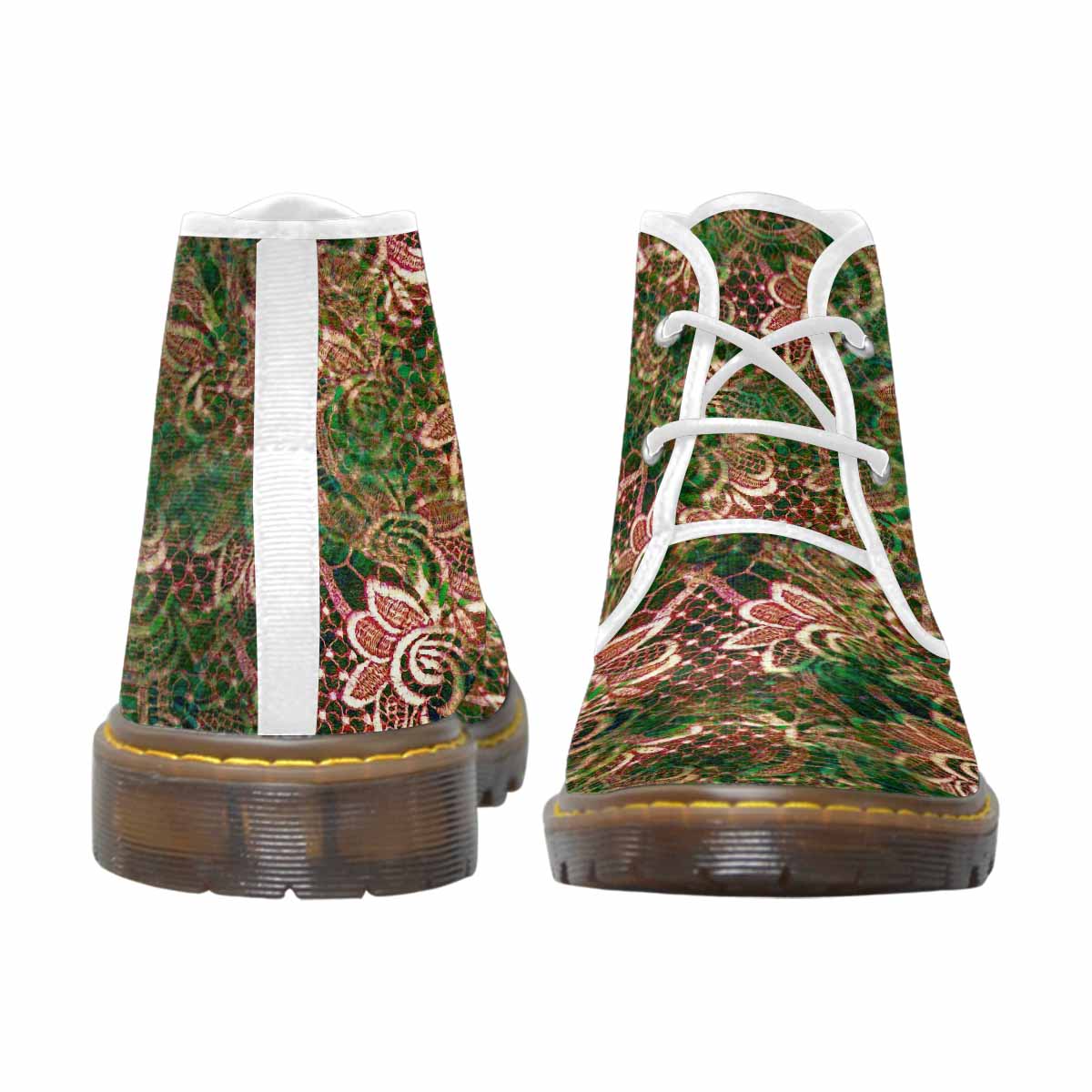 Lace Print, Cute comfy womens Chukka boots, design 34