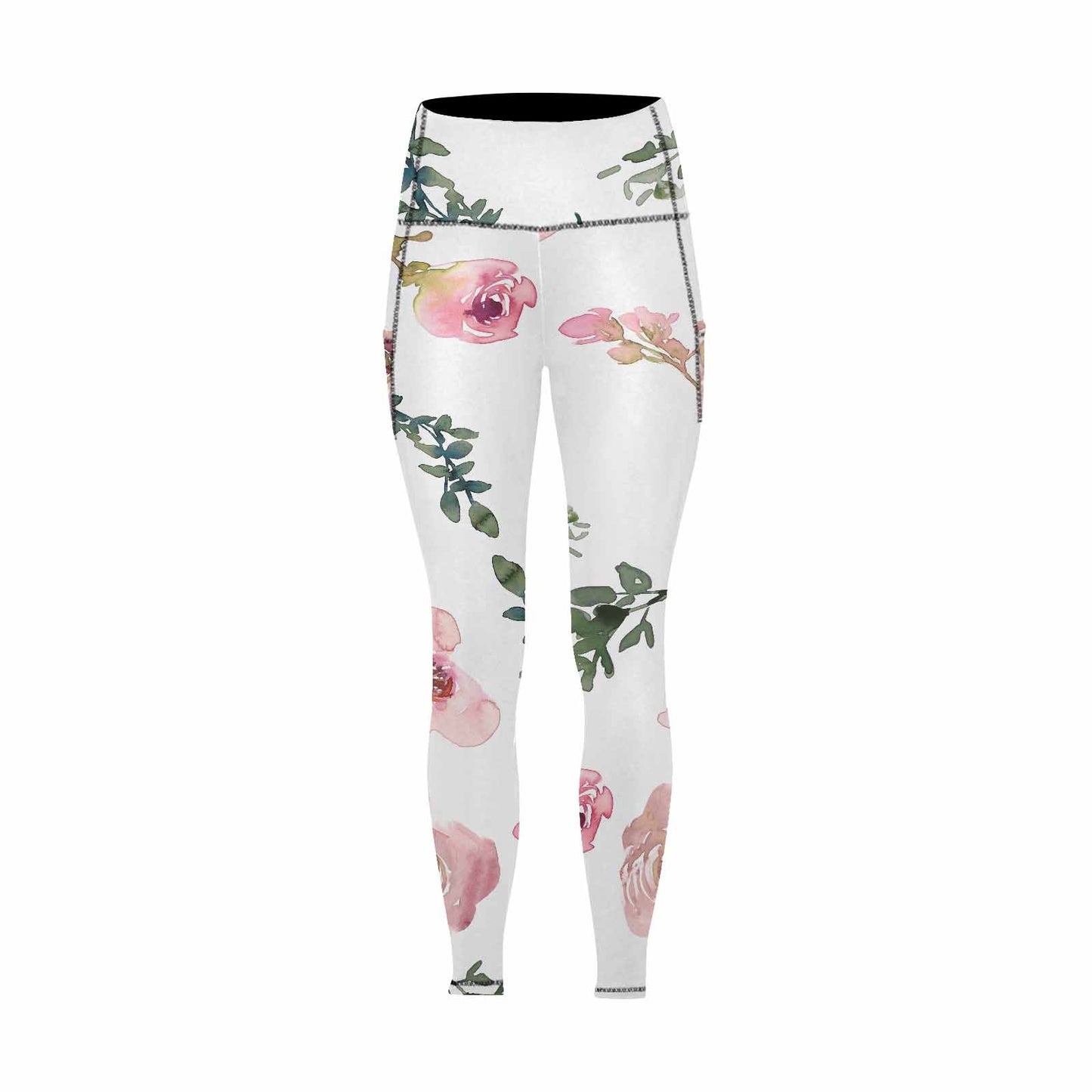 Floral 2, active wear leggings, outside surge, design 62