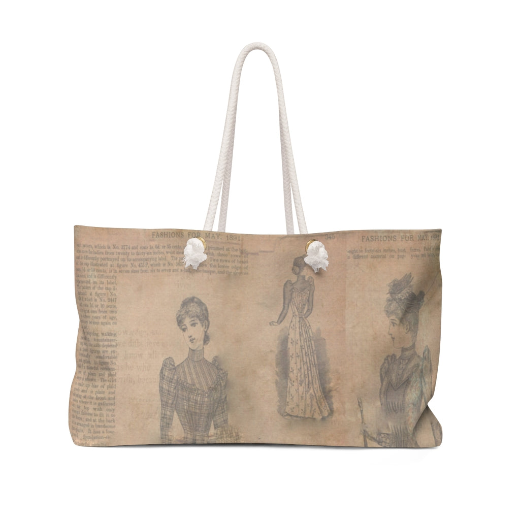 Antique General print weekender bag, casual tote, design 35