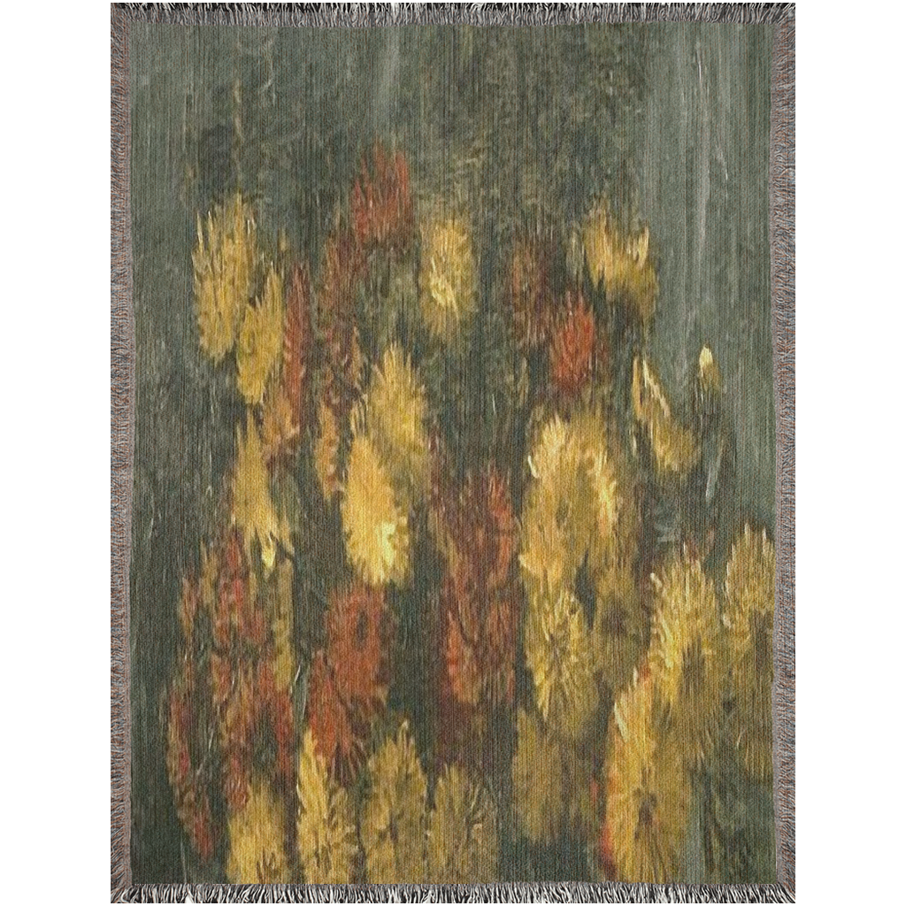 100% cotton Vintage Floral design woven blanket, 50 x 60 or 60 x 80in, Design 28