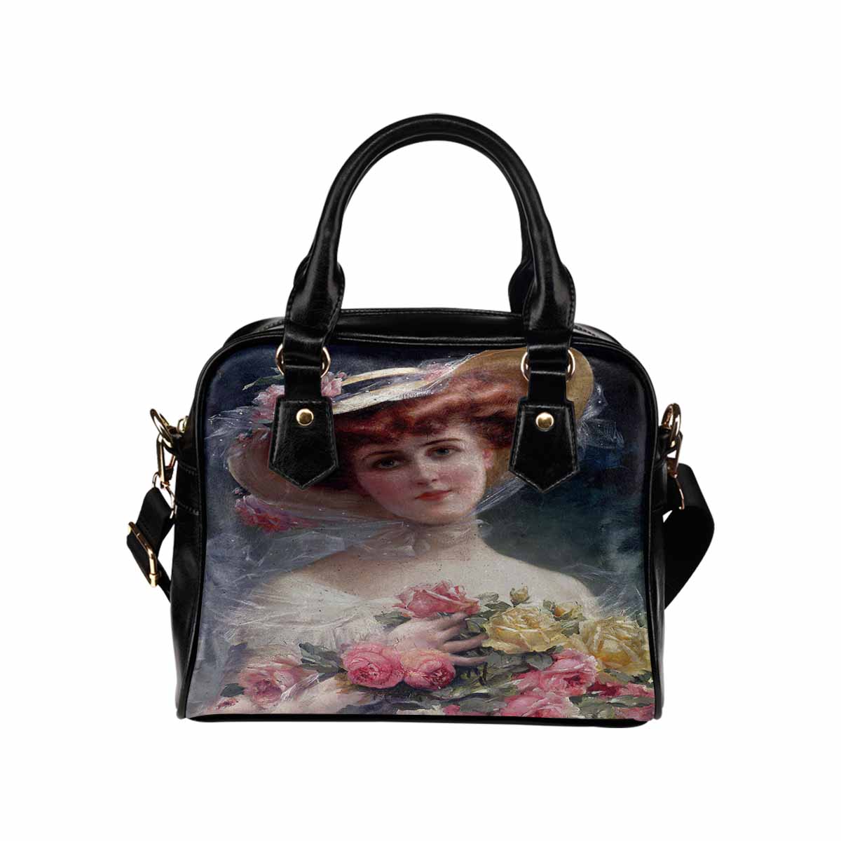 Victorian Lady design handbag, Mod 19163453, BEAUTY WITH FLOWERS