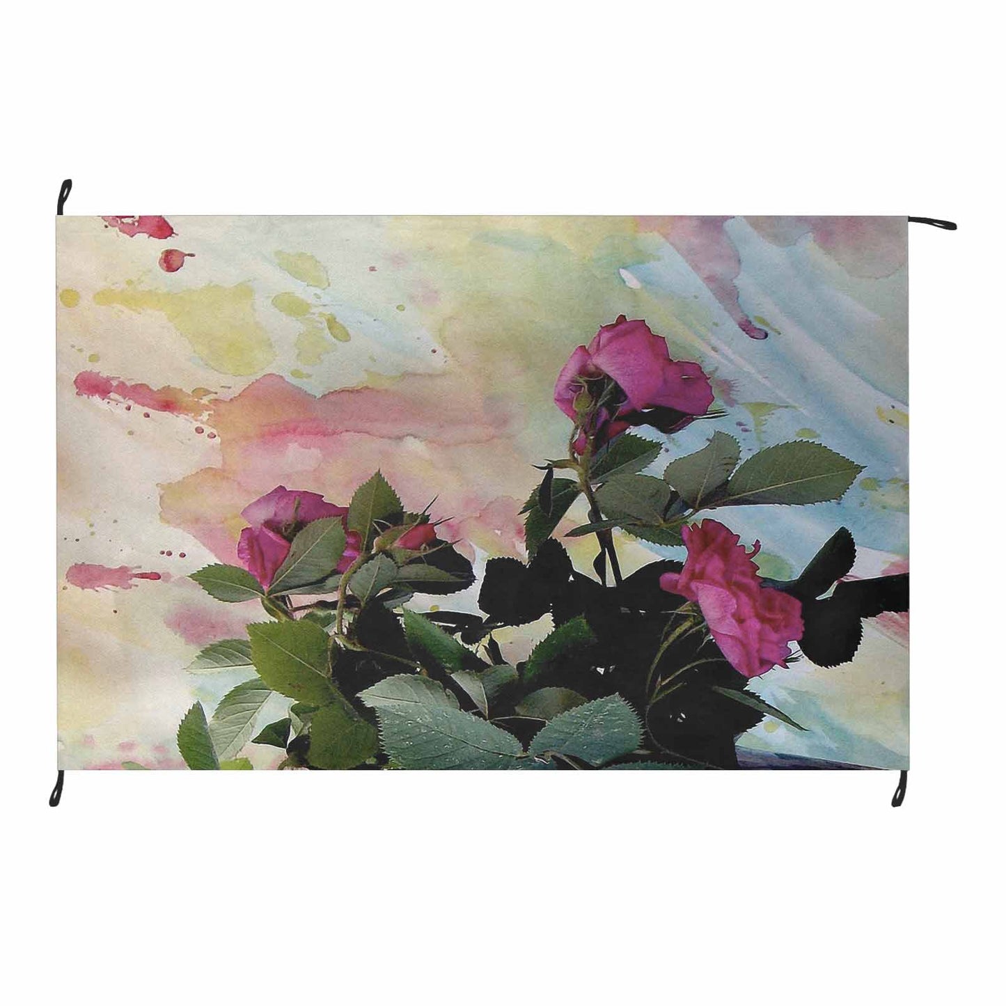 Vintage Floral waterproof picnic mat, 81 x 55in, Design 21