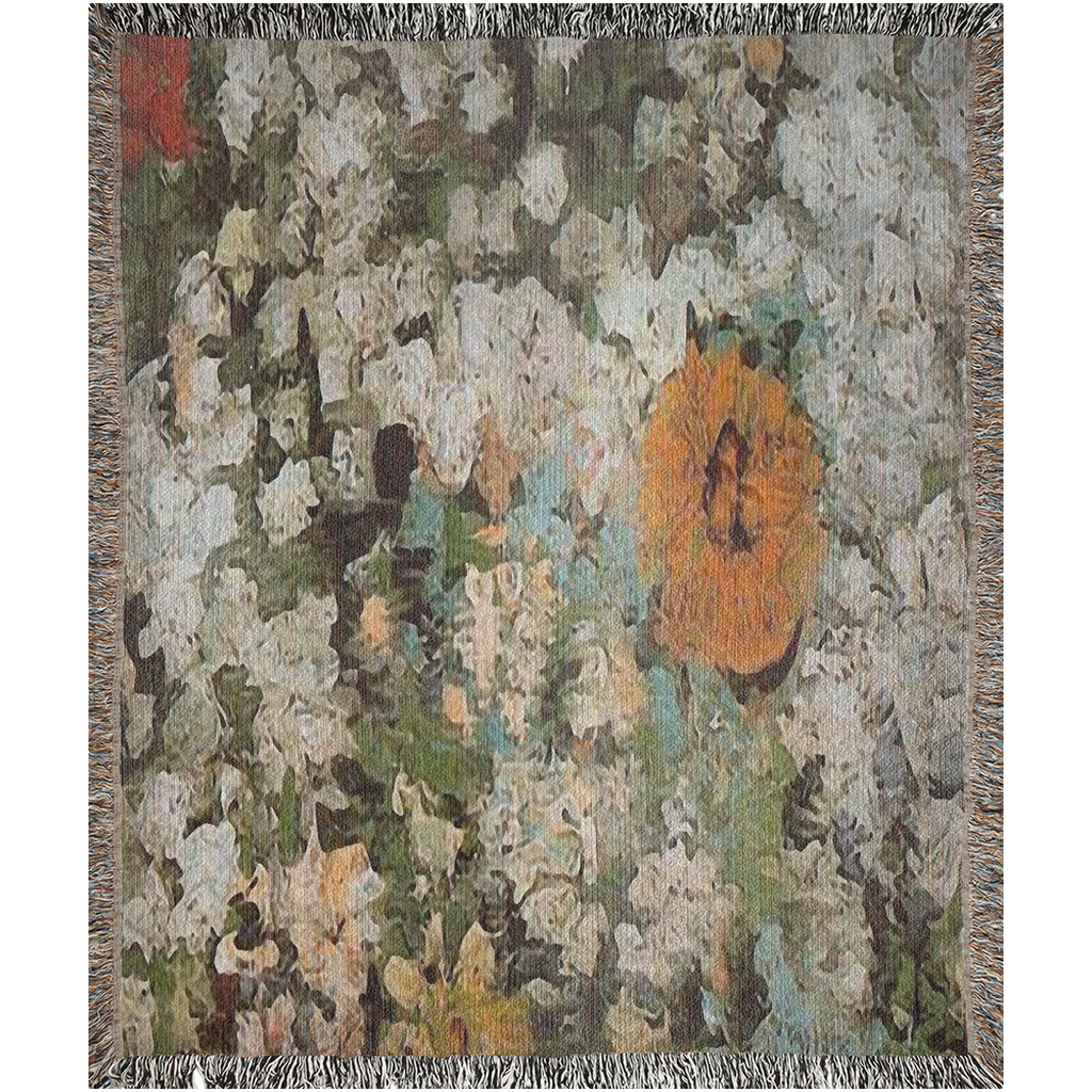 100% cotton Vintage Floral design woven blanket, 50 x 60 or 60 x 80in, Design 32