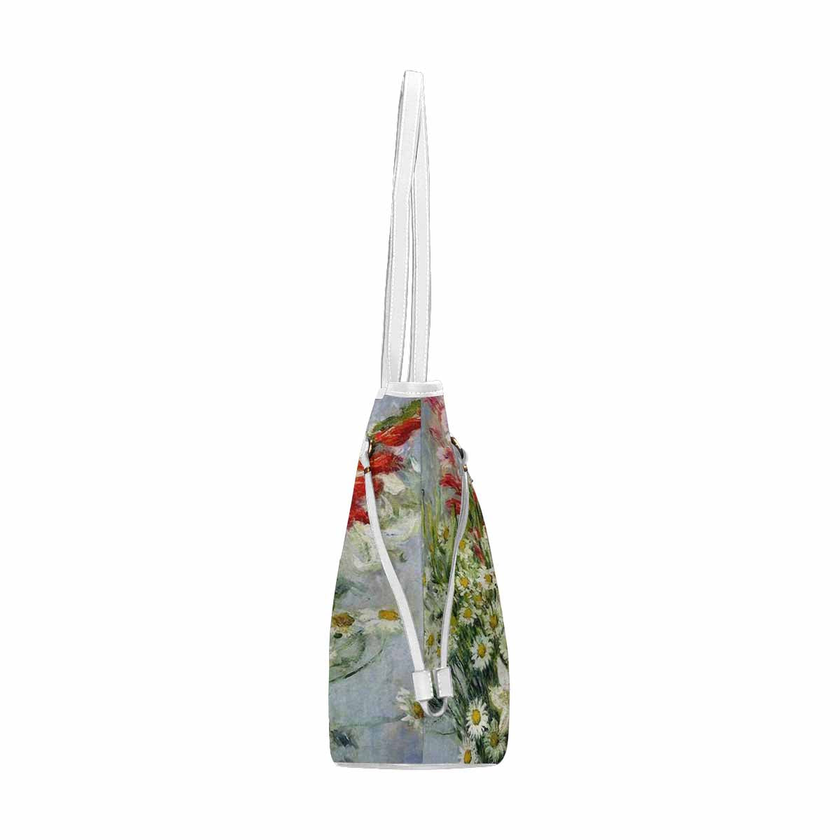 Vintage Floral Handbag, Classic Handbag, Mod 1695361 Design 43, WHITE TRIM