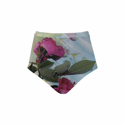 Vintage floral High waist bikini bottom, Design 21
