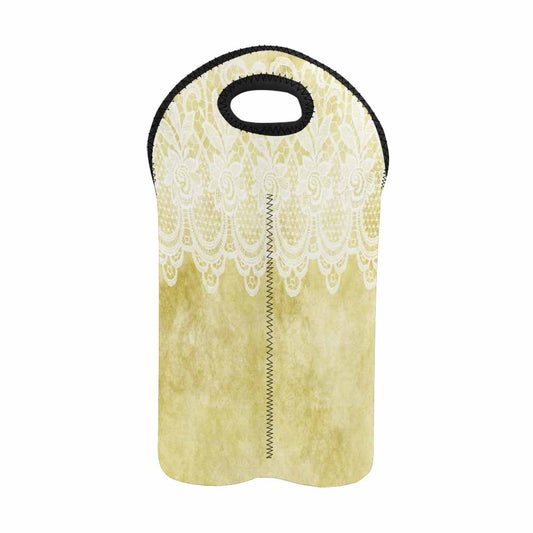 2 Bottle Victorian lace print wine bag, Design 44