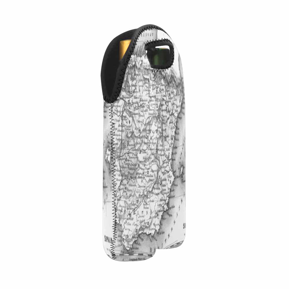 2 Bottle Antique map wine bag,Design 14