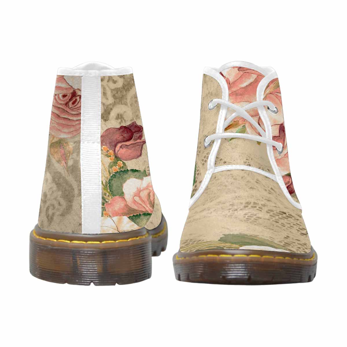 Lace Print, Cute comfy womens Chukka boots, design 25