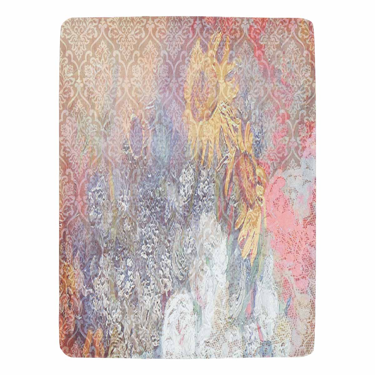 Vintage Floral BLANKET, LARGE 60 in x 80 in, Design 54x C50