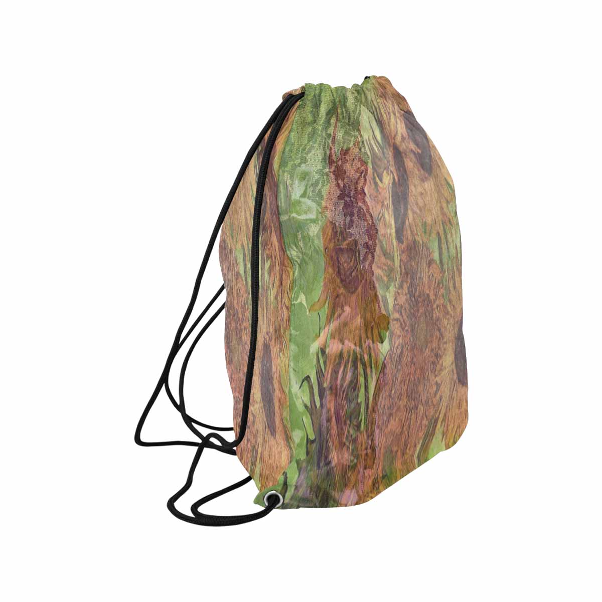 Vintage Floral print, DRAWSTRING BAG, LARGE, Design 48xx